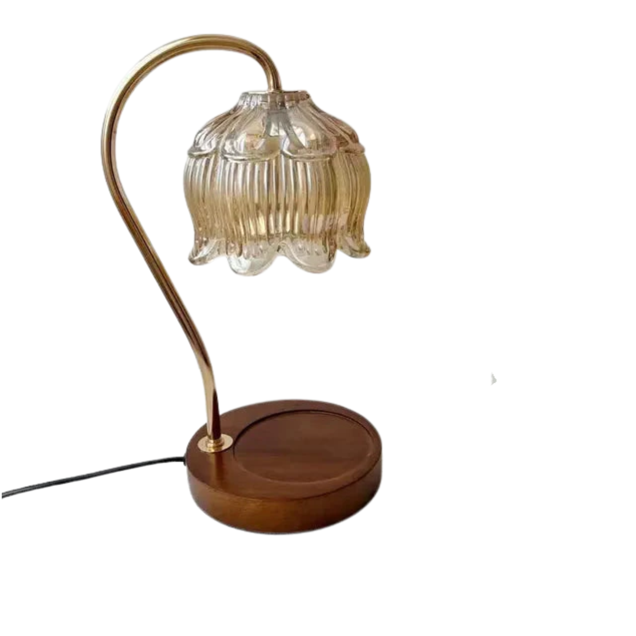 CrystalGlow Bordlampe – Elegant Glasdesign Træ