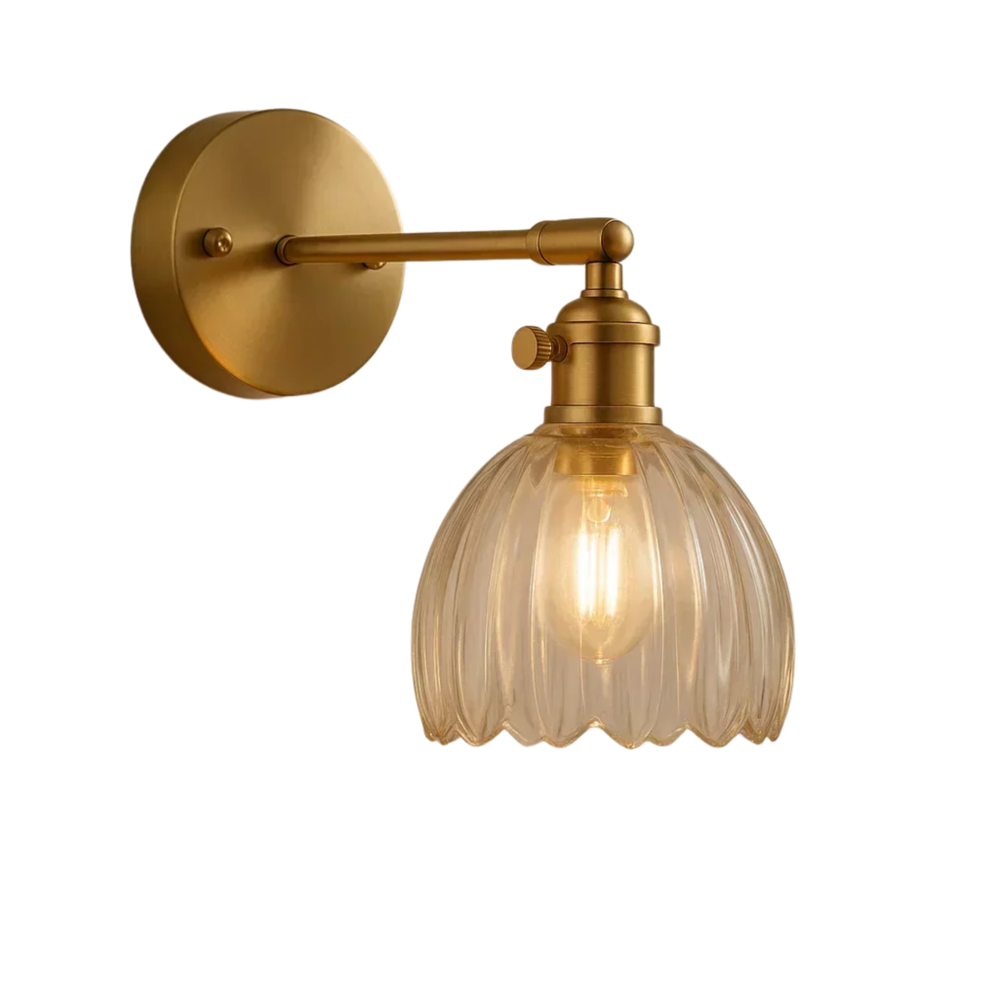 Tulipa Væglampe – Retrodesign med Glasskærm Gennemsigtig