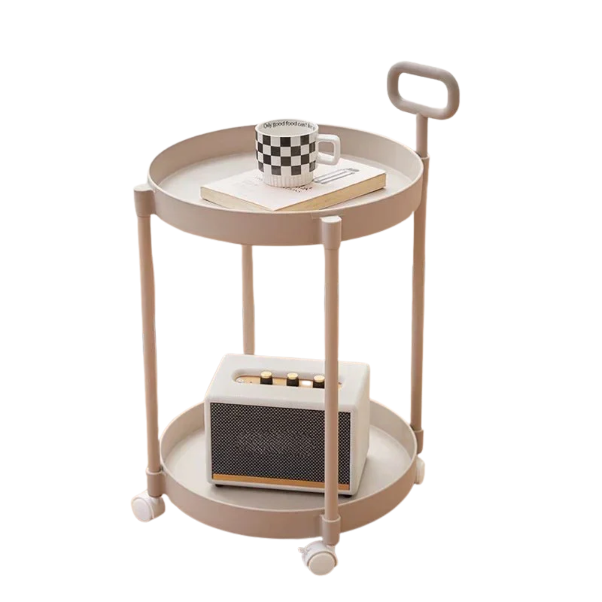 MoveNest - 2-etagers Sidebord med Hjul Kaki
